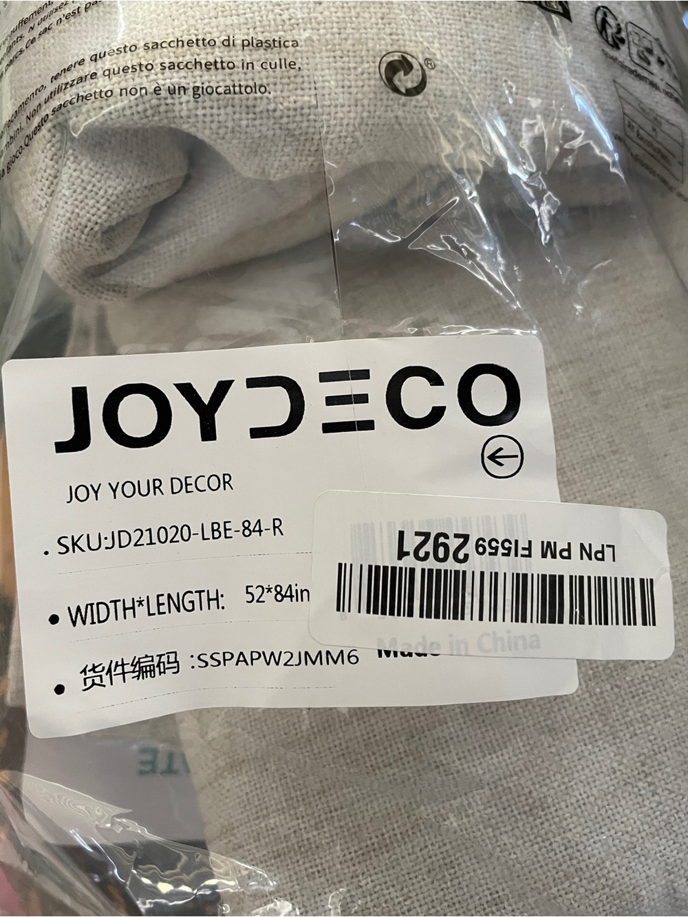 JOYDECO Faux Linen Blackout CURTAINS For Bedroom 52” Wide x 84” Long